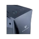 Casper E83Z.870K-B310X-V masaüstü bilgisayarın siyah kasa üstü bağlantı portları ve Excalibur logosu