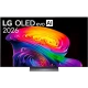 LG OLED65C64LA Ultra HD 4K OLED televizyon; ekranda renkli AI 2026 görseli ve kavisli desenler.