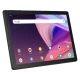 TCL Tab 10 FHD siyah tablet, canlı renkli uygulama ekranı ile önden görünüm.
