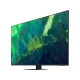 Samsung 85Q70A Ultra HD 4K QLED televizyon, genel renkli ekranında canlı yeşil temalı görüntü.