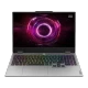 Lenovo LOQ 15AHP10 83JG006ATR FR65 gri oyuncu laptop, açık ekran ve RGB aydınlatmalı klavye ile önden görünüm