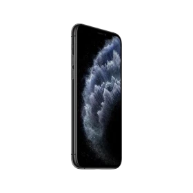 Apple iPhone 11 Pro siyah akıllı telefon, yan açıdan ön yüz ekranı ve çerçevesiyle görünüyor
