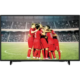 Arçelik A55L 8740 5B Ultra HD 4K LED televizyon, futbol stadyumu görüntüsüyle önden görünüm