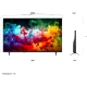 LG 55QNED7EB3C Ultra HD 4K TV, renkli mürekkep ekranı ve ince siyah çerçevesiyle önden görünür.