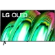 LG OLED55A26LA Ultra HD 4K OLED televizyon ekranı, canlı renkli soyut desenler ile ön görünüm