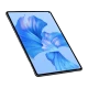 Huawei MatePad Pro 11 2022 siyah tablet, mavi çiçek desenli ekran görüntüsüyle önden görünüyor.