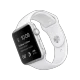 Apple Watch Sport 42 mm, gümüş rengi alüminyum kasa ve beyaz spor kordonlu akıllı saat