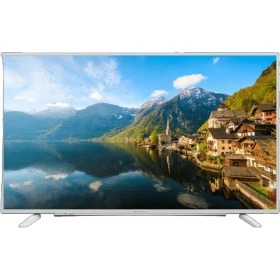 Arçelik A55L 8840 5W Ultra HD 4K LED televizyon, dağ ve göl manzarası gösteren ince ekranlı TV