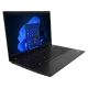 Lenovo ThinkPad L15 G3 21C3006ETX siyah iş ve ofis laptopu, açık ekranlı önden açılı görünüm