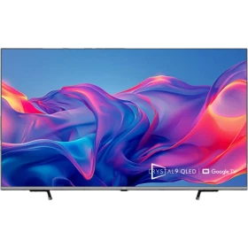 Beko B75 QE 988 A Ultra HD 4K TV, ince siyah çerçeveli ekranında renkli soyut görüntüyle önden görünüm
