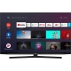 Arçelik A65 B 975 A Ultra HD 4K LED televizyon, uygulama menüsü açık siyah ekranıyla görünür