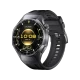 Huawei Watch GT 6 Pro Siyah akıllı saat, yuvarlak ekranı ve siyah silikon kayışıyla önden çapraz görünümde.