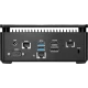 MSI Cubi 3 Silent S-028XTR masaüstü bilgisayarın siyah arka paneli ve bağlantı portları