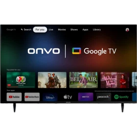 Onvo OV50F950 Ultra HD 4K LED televizyon, siyah çerçeveli ekranında Google TV arayüzüyle görülüyor