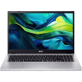 Acer Aspire Go 15 AG15-41P-R4CE gümüş iş ve ofis laptopu, açık ekranlı önden görünüm