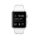 Apple Watch Sport 42 mm gümüş alüminyum kasalı, beyaz spor kordona sahip akıllı saat