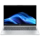HP OmniBook 3 AI 15-fn0001nt açık gri iş laptopu, mavi dalga ekran ve klavye görünümüyle önden sunum.