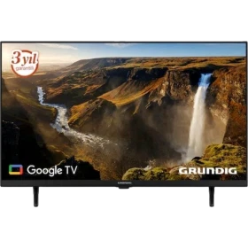 Grundig 32 GJH 6000B HD Ready LED televizyon, siyah çerçeveli ekran ve ayaklarıyla önden görünür
