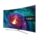 Samsung 88JS9500 Ultra HD 4K TV ekranında renkli spiral görüntü ve UHD TV logosu