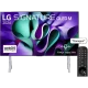LG OLED97M49LA Ultra HD 4K OLED televizyon; mor-sarı soyut ekran ve Türkçe yapay zeka vurgulu görünüm
