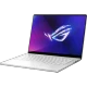 Asus ROG Zephyrus G14 GA403UH-QS038 gümüş ultrabook laptop; mor RGB ekranlı görüntü.