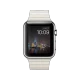 Apple Watch 42 mm gümüş paslanmaz çelik kasalı, beyaz deri Loop kayışlı akıllı saat