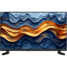 Vestel 32HV9750 HD Ready HD TV, dalga desenli ekranı ve siyah çerçevesiyle önden görünüm