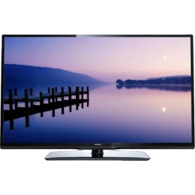 Philips 32PFL3118K LED televizyon, HD Ready ekranda gün batımı manzarası; siyah çerçeveli vitrinde görünüyor