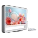 Vestel 24HA9530G HD Ready LED TV, beyaz çerçeveli tasarımı ve renkli ekranıyla üç çeyrek açıdan görünür.