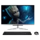 Acer Aspire C22-963 masaüstü bilgisayar, ekranı, siyah klavyesi ve faresiyle önden görünüm