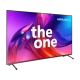 Philips 85PUS8808 Ultra HD 4K LED televizyon; ince siyah tasarım, renkli ambilight ekran görüntüsü.