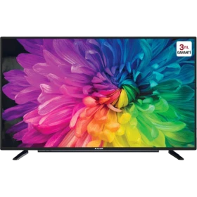 Arçelik A32L 6850 5B HD Ready LED televizyon, siyah çerçeveli ekranında renkli çiçek deseniyle