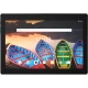 Lenovo TAB3 10 Plus siyah tablet; yatay ekranda uygulama simgeleri ve 10:08 saat görüntüsü