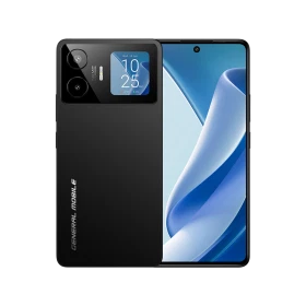 General Mobile GM 26 Pro 5G siyah akıllı telefon, önden ekran ve arkadan kamera modülü görünümü
