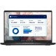 Dell Pro 13 Premium PA13250-BT siyah ultrabook laptop ekranında CFO Dashboard arayüzü görünüyor