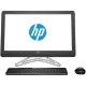 HP 24-e013nt 2WE10EA masaüstü bilgisayar, siyah ekran, klavye ve fare setiyle birlikte görünür
