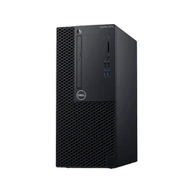 Dell OptiPlex 3070 N007O7070MT_U siyah masaüstü bilgisayar, ön paneli ve bağlantı noktalarıyla
