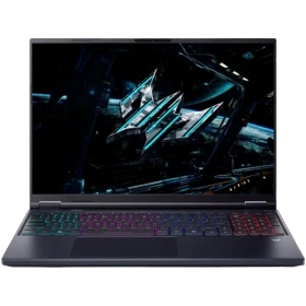 Acer Predator Helios Neo 16 AI PHN16-73-91BGA24 siyah oyuncu laptop, açık ekran ve RGB klavye görünümü
