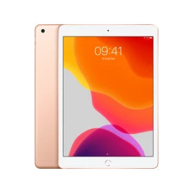 Apple iPad 7 32 GB 4G altın tablet, öğrenci kullanımına uygun ön ve arka görünüm.