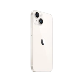 Apple iPhone 14 Plus beyaz akıllı telefon, arka yüzey ve çift kamera modülü yandan açıyla görünüm