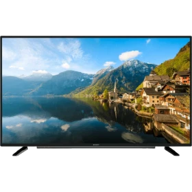 Arçelik A43L 8840 5B Ultra HD 4K LED televizyon, dağ gölü manzarası gösteren geniş ekranlı model