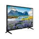 Vestel 32FA9501 Full HD LED TV, siyah çerçeveli ekranında dağ, göl ve çiçek manzarası gösteriyor