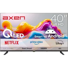 Axen AX40QLEDM-A14S 40 inç Full HD QLED televizyon, siyah çerçeveli ve iki ayaklı