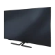 Grundig Monaco 55 GHQ 9550A Ultra HD 4K siyah LED televizyon, önden açılı görünüm ve ayaklarıyla.
