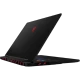MSI Raider 18 Max HX A2WJ-1059TR siyah oyuncu laptop, kırmızı ışıklı logo ve açık ekran görünümü