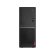 Lenovo V520 10NK004ATX masaüstü bilgisayar, siyah kasa ve ön panel bağlantılarıyla önden görünür