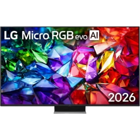 LG 75MRGB96B6B Ultra HD 4K TV, renkli kristal ekranı ve siyah çerçevesiyle önden görünüm