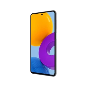 Samsung Galaxy A52s siyah akıllı telefon, ince çerçeveli ekran ve ön kamera deliğiyle önden görünüm