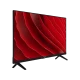 Vestel 43F8600 Full HD LED televizyon, siyah çerçeveli ayaklı tasarımıyla kırmızı ekran görüntüsü sunuyor