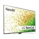 LG 75NANO866PA Ultra HD 4K LED TV, NanoCell teknolojili genel siyah tasarım ekranda renkli efektler